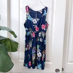 Arizona Floral Navy Dress Sleeveless Small